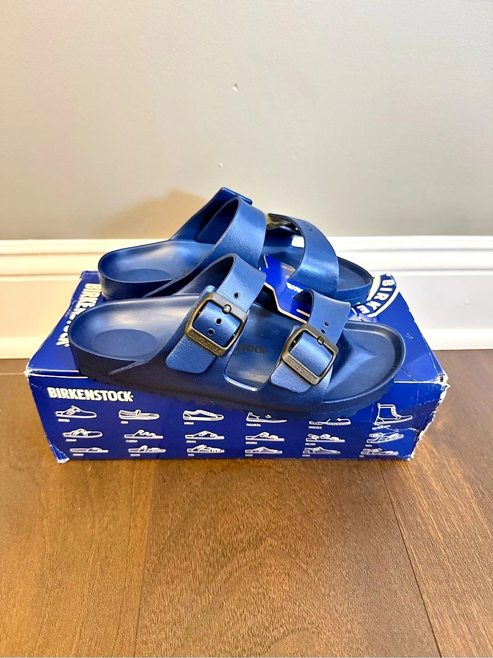 Birkenstock Arizona EVA Blue Two-Strap Sandals EU 36 Like New